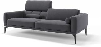 Sofanella Dreisitzer SALERNO Stoffbezug Stoffsofa Designercouch in Dunkelgrau S: 197 Breite x 97 Tiefe