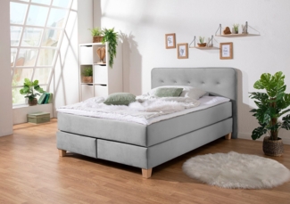 Home affaire Boxspringbett Fargo, inkl. Topper, in 3 Matratzenarten, in Samt- oder Strukturstoff