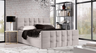 AX LIVING Boxspringbett 160x200 mit Bettkasten Ambusio in Beige