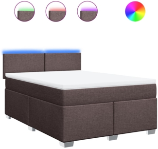 vidaXL Boxspringbett mit Matratze Dunkelbraun 140x200 cm Stoff 3288207