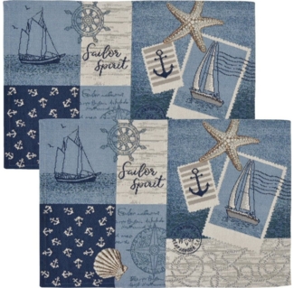 sander table + home Platzset Tischset "Sailor Patch" 2er-Pack, Gobelin Motiv