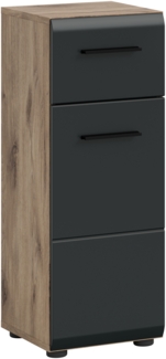 Standschrank (B/H/T: 30x80x30 cm) in schwarz matt und Nox Oak Nachbildung