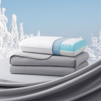 Elemuse Microfaserbettdecke Sommerdecke + Kopfkissen Bettwaren Set Bettdecken und Gelschaum kissen, Füllung: Lenzing Tencel Polyester Sorona und Gelschaum, Atmungsaktive Weich Bequem Bettdecke Set, OEKO-TEX®