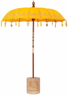 Balinesischer Sonnenschirm Gelb 180-190 cm Baumwolle, Massivholz 3356900