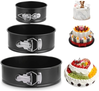 3er Set Springform Backform Kuchenform Rund Antihaft 11/18/23cm