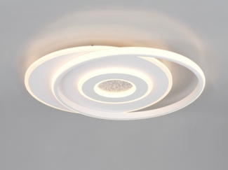 Deckenleuchte NAZAR Metall in Weiß, ultraflach, LED dimmbar über Schalter B 49cm