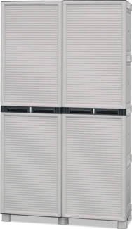 Dmora Allain Outdoor-Garderobe, Mehrzweckschrank, Wäscheschrank, Outdoor-Schrank, 100 % Made in Italy, Hellgrau, 100 x 39 x 172 cm