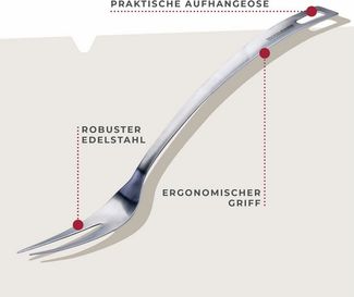 FACKELMANN Fleischgabel Bratengabel, Grillgabel, Küchengabel, Edelstahl Gabel