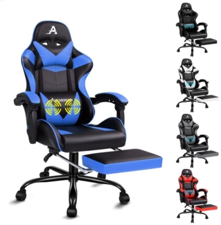 ALFORDSON Gaming-Stuhl Ergonomischer Racing Gaming-Bürostuhl, neigbar und höhenverstellbar, mit gepolsterter Fußstütze, 180 kg Tragkraft