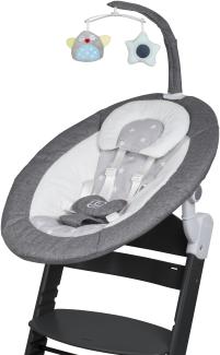 BabyGO 'Homey' Babywippe und 'Family' Hochstuhl grey/black inkl. Adapter