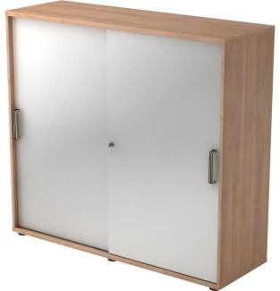 Schiebetürschrank 3 Ordnerhöhen, 120cm SG Nussbaum / Silber