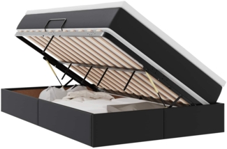 vidaXL Aufbewahrungsbett mit Matratze Schwarz 120x200 cm Kunstleder 3370158