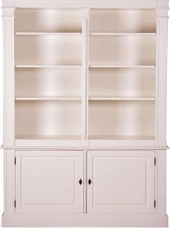 Casa Padrino Landhausstil Wandschrank Antik Weiß 160 x 48 x H. 215 cm - Landhausstil Möbel - Bücherregal