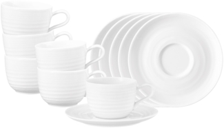 Seltmann Weiden Terra Kaffeetasse mit Untertasse 260 ml weiß 6er Set - DS