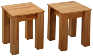 Krok Wood 2X Hocker aus Massivholz in Buche 35 x 35 x 45 cm (Bonn)