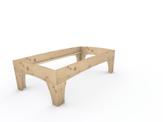 Zirbenbett Massivholzbett "Rosi" metallfrei 100 x 200 cm 58 cm ohne Kopfteil