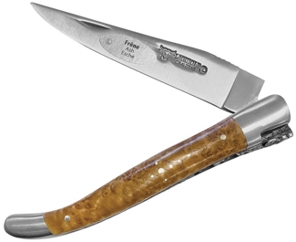 Laguiole en Aubrac Taschenmesser Spezialfliege guillochierte Platine Esche 12 cm