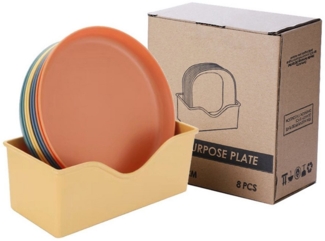 Beaface Futternapf 8-teiliges Katzennapf-Set – Flache, rutschfeste Futternäpfe für Katzen, PP, BPA‑frei, stapelbar, vielseitig, pflegeleicht