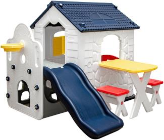 Kinder Spielhaus mit Rutsche - Garten Kinderhaus ab 1 - Indoor Kinderspielhaus