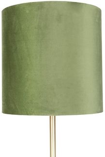 Qazqa Stehlampe Simplo, ohne Leuchtmittel, E27, Grün, Modern, Textil, 1-flammig