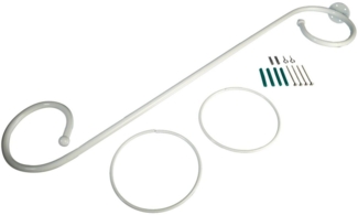 Liedeco Gardinenstange Baldachingarnitur, Ø 12 mm, 1-läufig, Fixmaß, mit Bohren, verschraubt, Metall