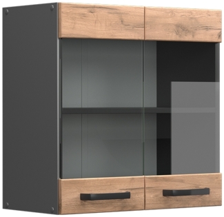 Küchenglasschrank R-Line Goldkraft Eiche 60 cm Vicco