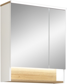 Pelipal Spiegelschrank, Quickset 383, Weiß Matt/Riviera Eiche, 2 Türen