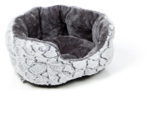 Wallace & Jones Tierbett Hundebett York, hellgrau, ca. 55 x 45 x 15 cm, für mittelgroße Hunde, flauschiges Hundebett, anti-rutsch Unterseite