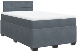 vidaXL Boxspringbett mit Matratze Dunkelgrau 120x200 cm Samt 3286283