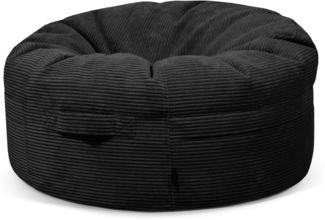 Sitzsack ‘Roll 105‘, Bezugstoff - Waves, 100% Polyester, Black, 50x105x105 cm.