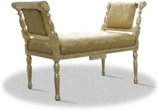 Casa Padrino Barock Sitzbank Gold Muster 110 x 40 x H. 70 cm