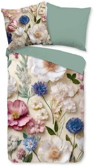 good morning Wendebettwäsche Zelma, Biber, Flanell, 2 teilig, Flanell, Biber, Winter, Warm, Reißverschluss, Wendeoptik, Blume