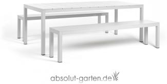 Set Rio Bench Aluminium (Bianco / bianco)