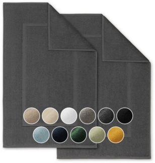 Blumtal Badematte Premium Frottier, schnell trocknend, strapazierfähig, Baumwolle, Rechteckig, 2. St, waschbarer Badvorleger 50x80 cm, saugstark & weich