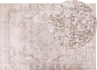 Teppich Baumwolle rosa 160 x 230 cm orientalisches Muster Kurzflor MATARIM
