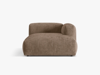 Micadoni Chaise Longue Martina 1-Sitzer Kord Eichel Rechts