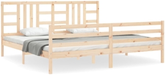 vidaXL Massivholzbett mit Kopfteil 200x200 cm 3193941