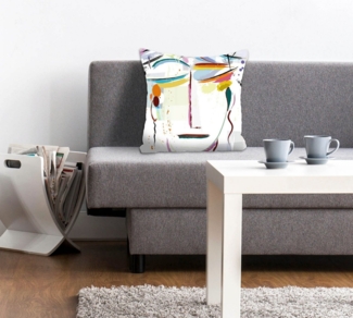 queence Dekokissen Kim, Kissenhülle,Abstraktes Gesicht,Modern,Kunstvoll,Geometrisch