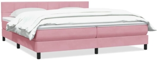 vidaXL Boxspringbett mit Matratze Rosa 180x220 cm Samt 3316274