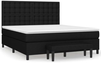vidaXL Boxspringbett mit Matratze Schwarz 160x200 cm Stoff 3136927