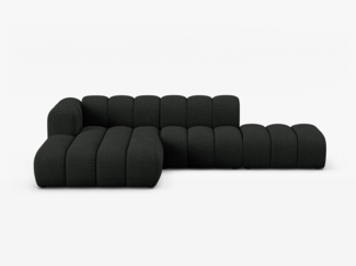 Micadoni Modulares Ecksofa offen Lupine 5-Sitzer Links Boucle Baloo Schwarz