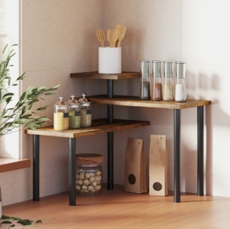 XDeer Küchenregal Küchenregal, Regal Drehbar Mikrowellenregal mit 3 Ebenen, Standregal Metall, 40 x 18 x 36,5 cm