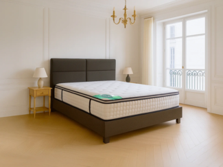 Vente-unique - Matratze 160x200 cm, 7-Zonen-Taschenfederkernmatratze mit integriertem Topper und Bambusbezug, Höhe 26 cm - MIREZA von NATUREA