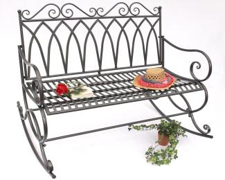 DanDiBo Schaukelbank Metall Wetterfest Dunkelgrau 112 cm Gartenbank 132730 Parkbank Sitzbank Garten Schaukel