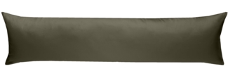 Mako Satin Seitenschläferkissen Bezug uni / einfarbig dark olive 40x200 cm