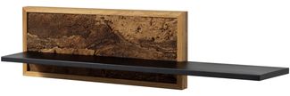 Wandregal 113x23x28 schwarz / natur geölt LINDAU #105