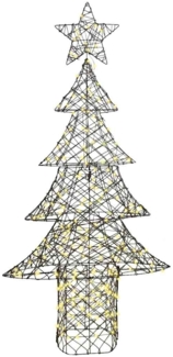 vidaXL Weihnachtsbaum mit 240 LEDs Warmweiß 180 cm Rattan 42018993