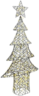 vidaXL Weihnachtsbaum mit 240 LEDs Warmweiß 180 cm Rattan 42018993