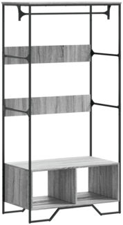 vidaXL Kleiderständer Grau Sonoma 90x50x180 cm Holzwerkstoff 848672