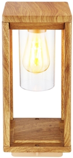 LED Sockelleuchte, Aluminium, Holzoptik, H 35 cm